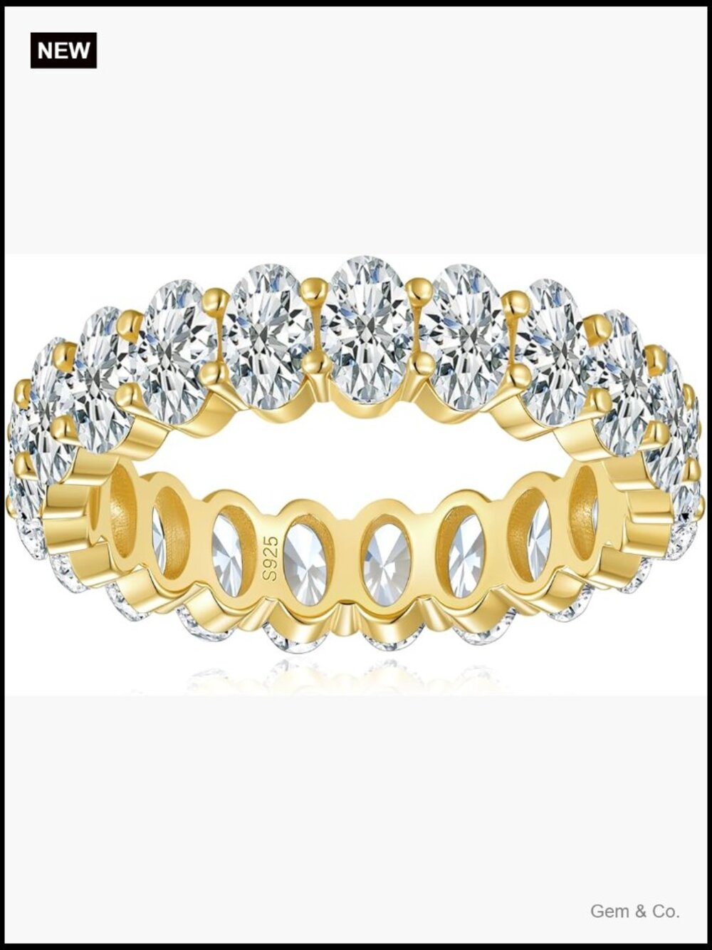 Moissanite Eternity Band 6.3ctw Shared Prong Stacking Ring 925 Silver
